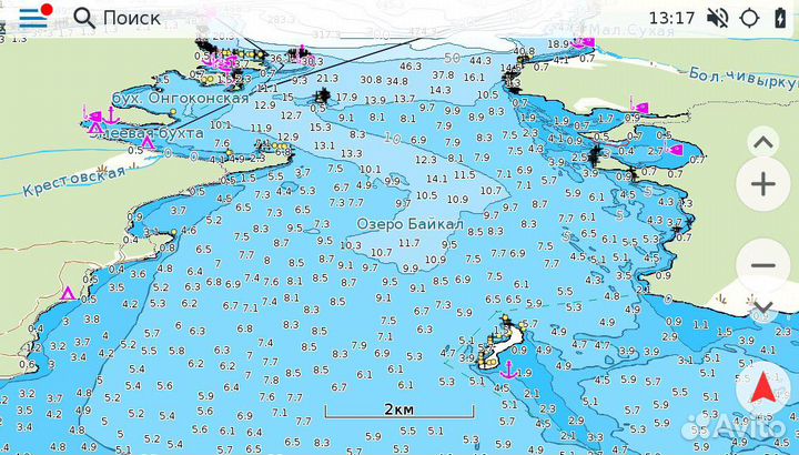 Карта Байкала и Иркутского вдхр - Android