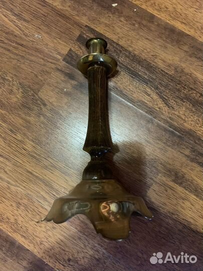 Подсвечник латунь дерево СССР