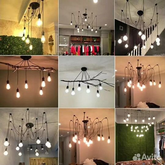 Светильник подвесной в стиле лофт паук