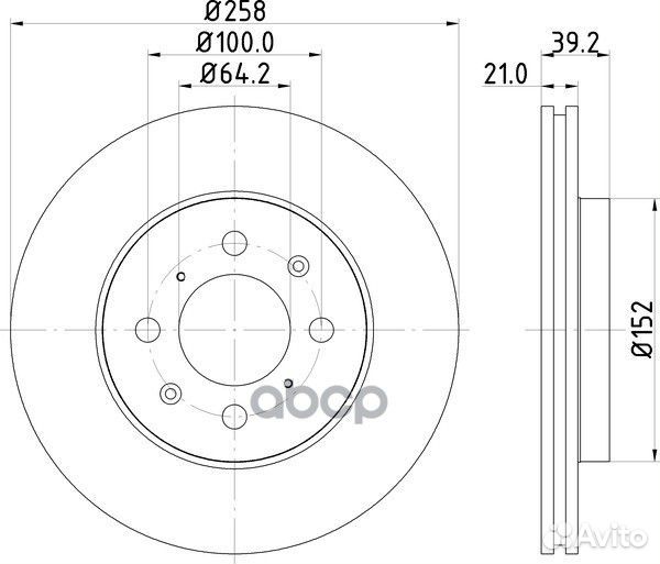 Диск тормозной перед honda jazz II (GD, GE