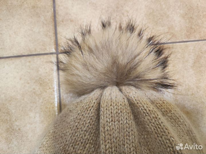 Шапка зимняя для девочки 52 54 gulliver бежевая