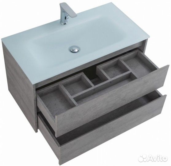 Мебель для ванной BelBagno Kraft-900-BB910/465-LV-VTR-BO Cemento Grigio