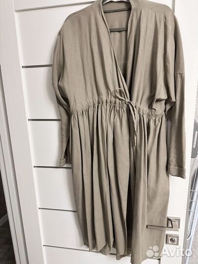 Платье лен, unique fabric с юбкой
