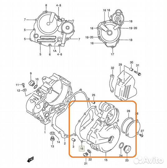Прокладка генератора Suzuki DR-Z250 DR250 11483-13