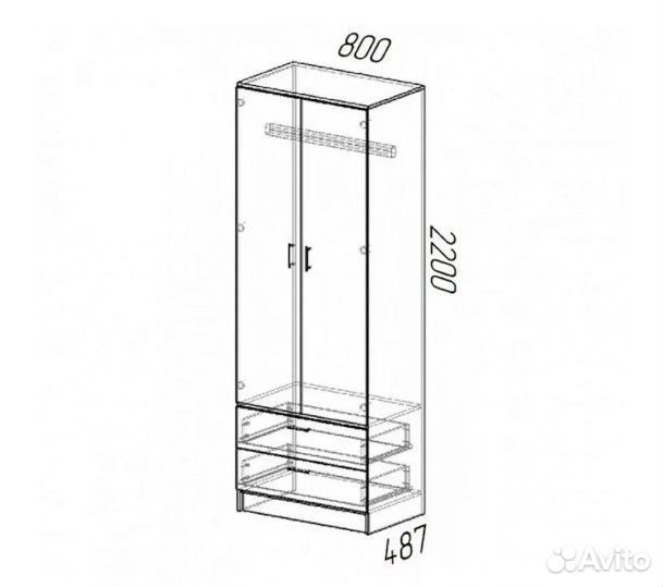 Шкаф платяной Дуэт
