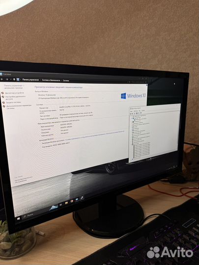 Игровой пк с монитором и клавиатурой