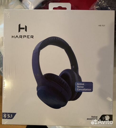 Наушники с микрофоном Harper HB-707 Blue (Bluetoot