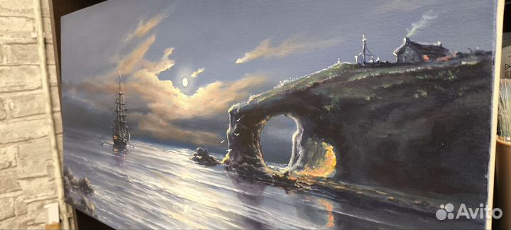 Картина маслом на холсте море