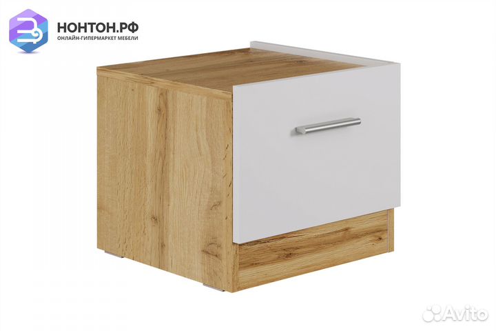 Тумба прикроватная правая Fresco белая / дубвотан