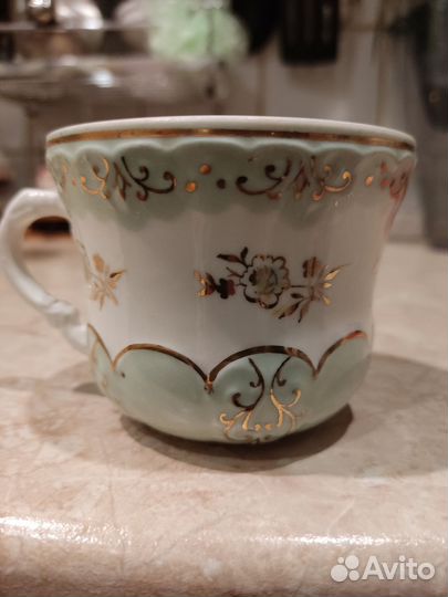 Чашка бирюзовая кофейная Дулевский фарфор СССР