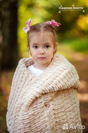Плед детский вязаный ручная работа