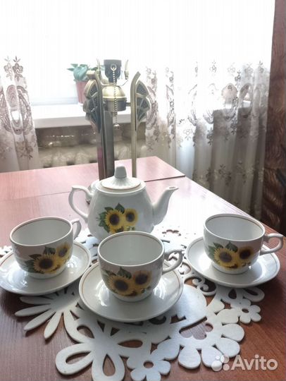 12 чайных пар и чайник СССР