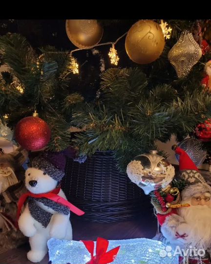 Плетёная юбка-корзина для елки