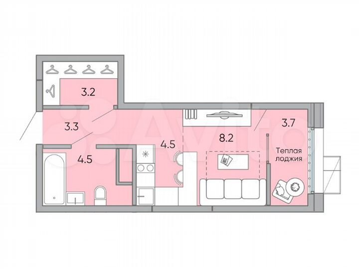 Квартира-студия, 27,4 м², 16/18 эт.