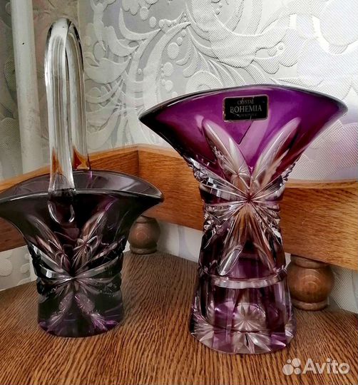 Ваза и конфетница богемия