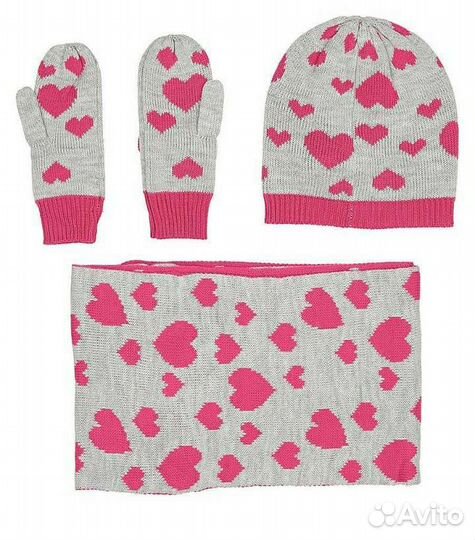 Комплект шапка, шарф и варежки Твоё, р.57-63