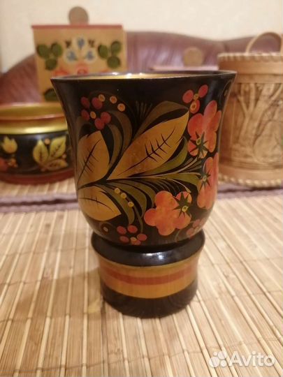 Туес, ложка, миска, чаша, ставчик хохлома