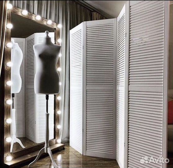 Ширма деревянная белая