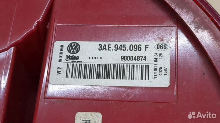 Фонарь (задний) Volkswagen Passat 7 Европа, 2011