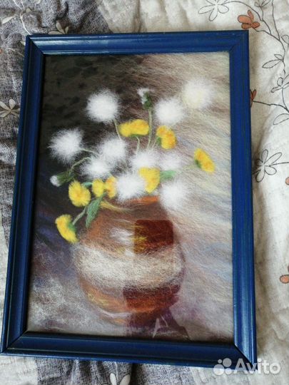 Картина в технике шерстяная акварель