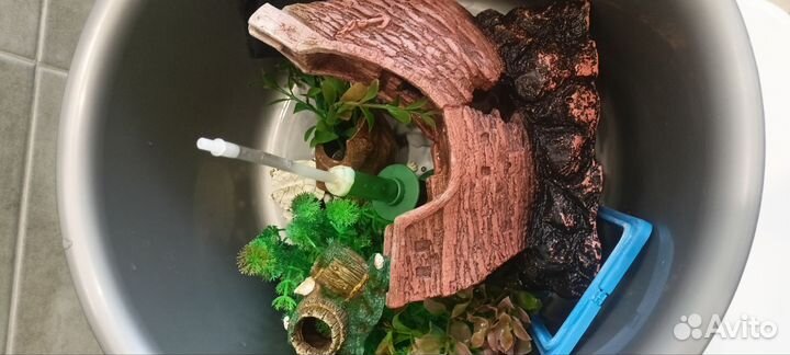 Аквариум круглый 15 литров с наполнением