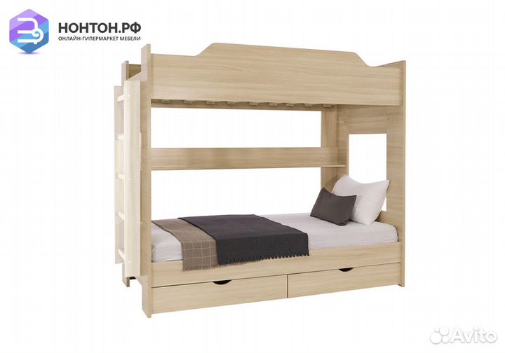 Двухъярусная кровать дуб сонома