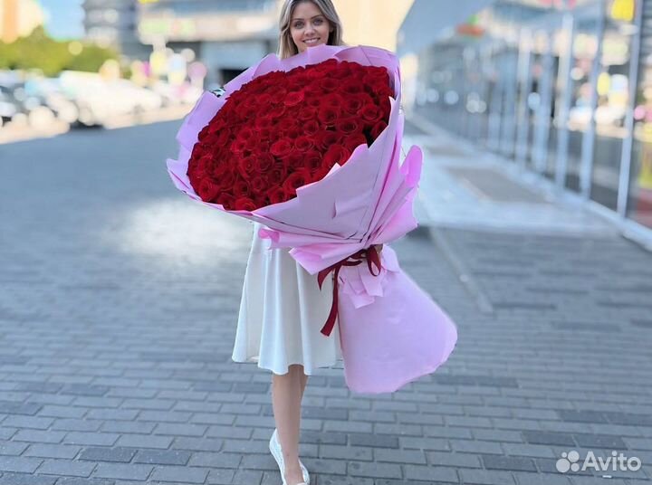 Букет из 101 красной розы