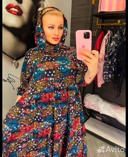 Платья С капюшоном единый размер до 56-58