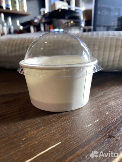 Бумажная креманка для мороженого, палочки и ложки