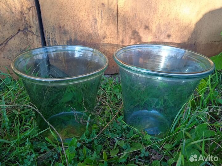 Вёдра стеклянные старинные