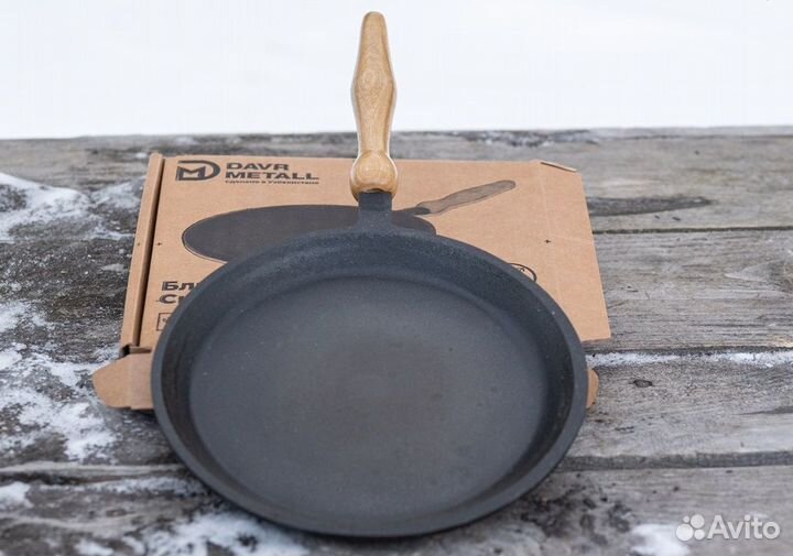 Сковорода блинная чугунная davr metall