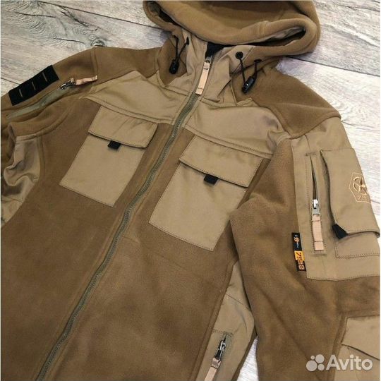 Тактическая кофта на флисе 7.26 бежевая (46-56)