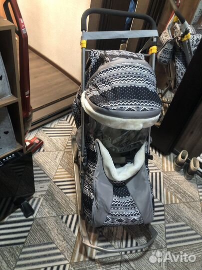 Детские санки-коляска с колесами