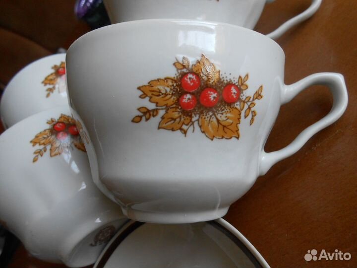 Редкий советский фарфоровый чайный кофейный сервиз