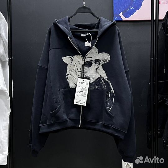 Толстовка зип худи erd оверсайз кроп топ