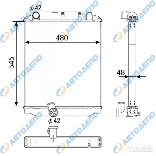 Радиатор охлаждения двигателя toyota dyna, toyoace