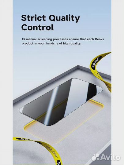 Приватное стекло на iPhone 15 Pro Max Benks