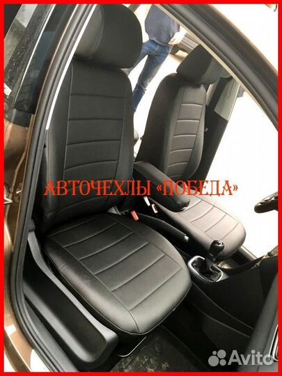 Чехлы Volkswagen Polo 1 из экокожи чёрные Классика