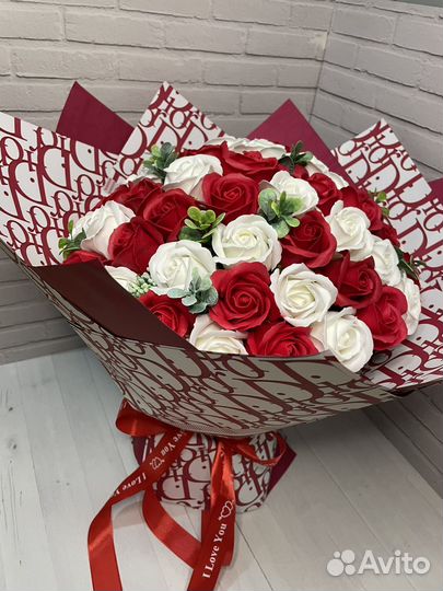 Букет из мыльных роз