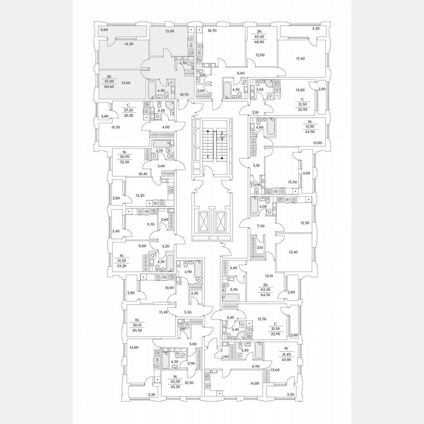 2-к. квартира, 41,2 м², 12/13 эт.