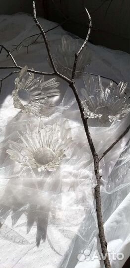 Подсвечники скандинавское ледяное стекло