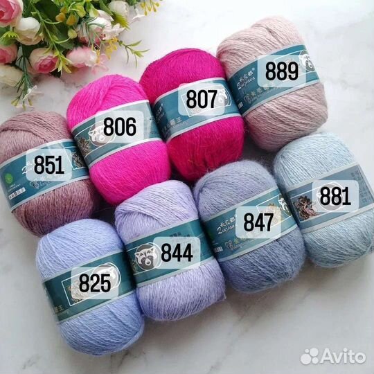 Пряжа Пух Норки, люрекс