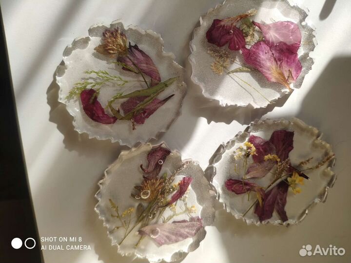 4 подстаканника из эпоксидной смолы