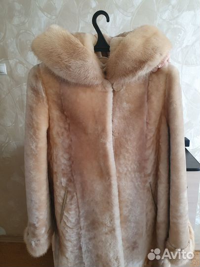 Шуба мутон С капюшоном