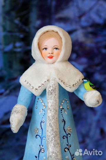 Дед Мороз и Снегурочка ватная игрушка