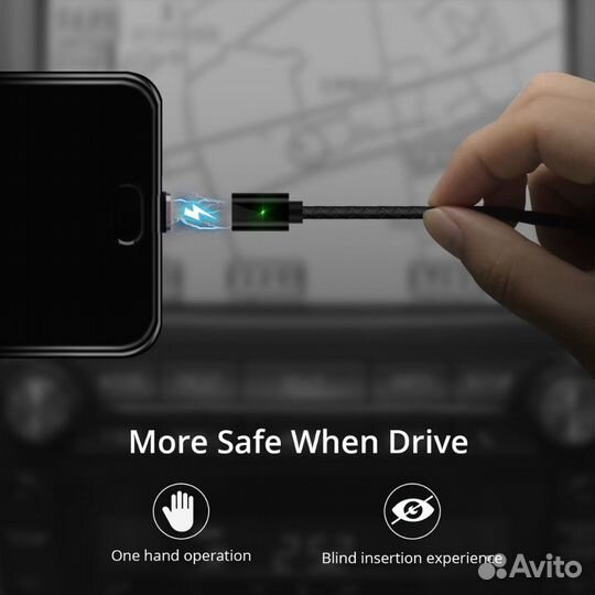 Магнитный кабель fonken microusb/Type-C/iPhone 1 м