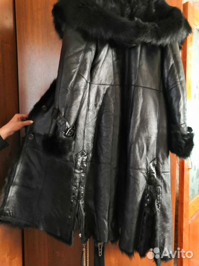Дубленка натуральная женская 46 48 длинная