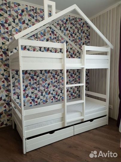 Кровать Эко-12 Домик Н с матрасом