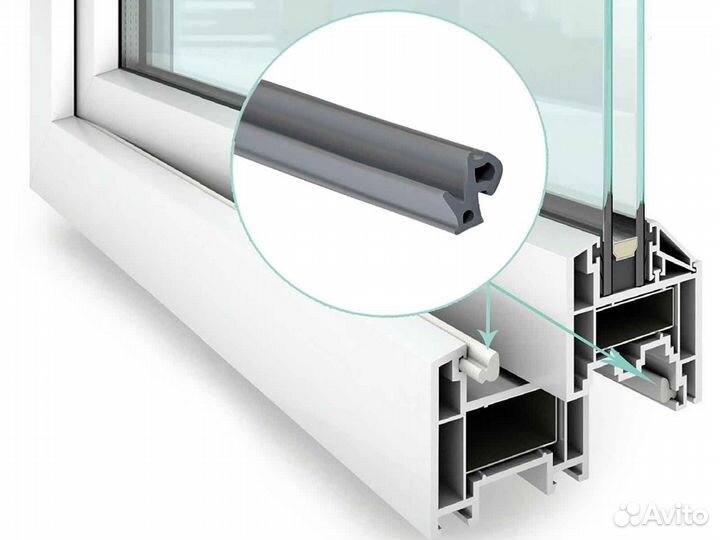 Ремонт окон, уплотнитель Veka RAL8028