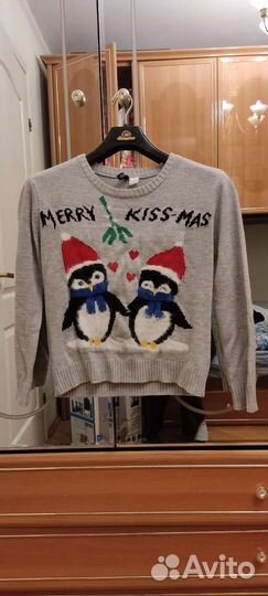 Новогодний свитер hm, s